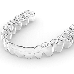 A digital image of an Invisalign clear aligner