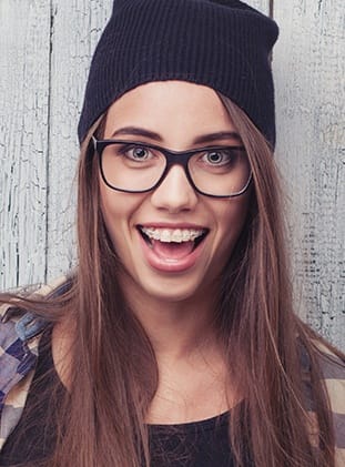 Teen girl with braces