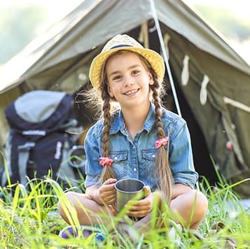 Smiling little girl outdoors