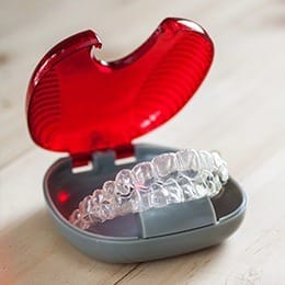 Invisalign trays in carrying case