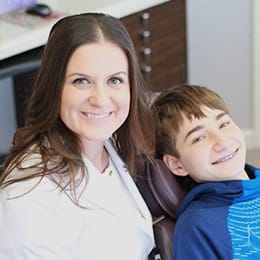Dr. Justyna with a patient