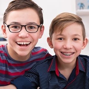 Two smiling young boys