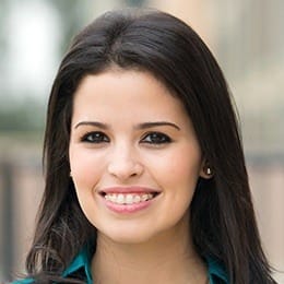 Woman with tooth-colored braces